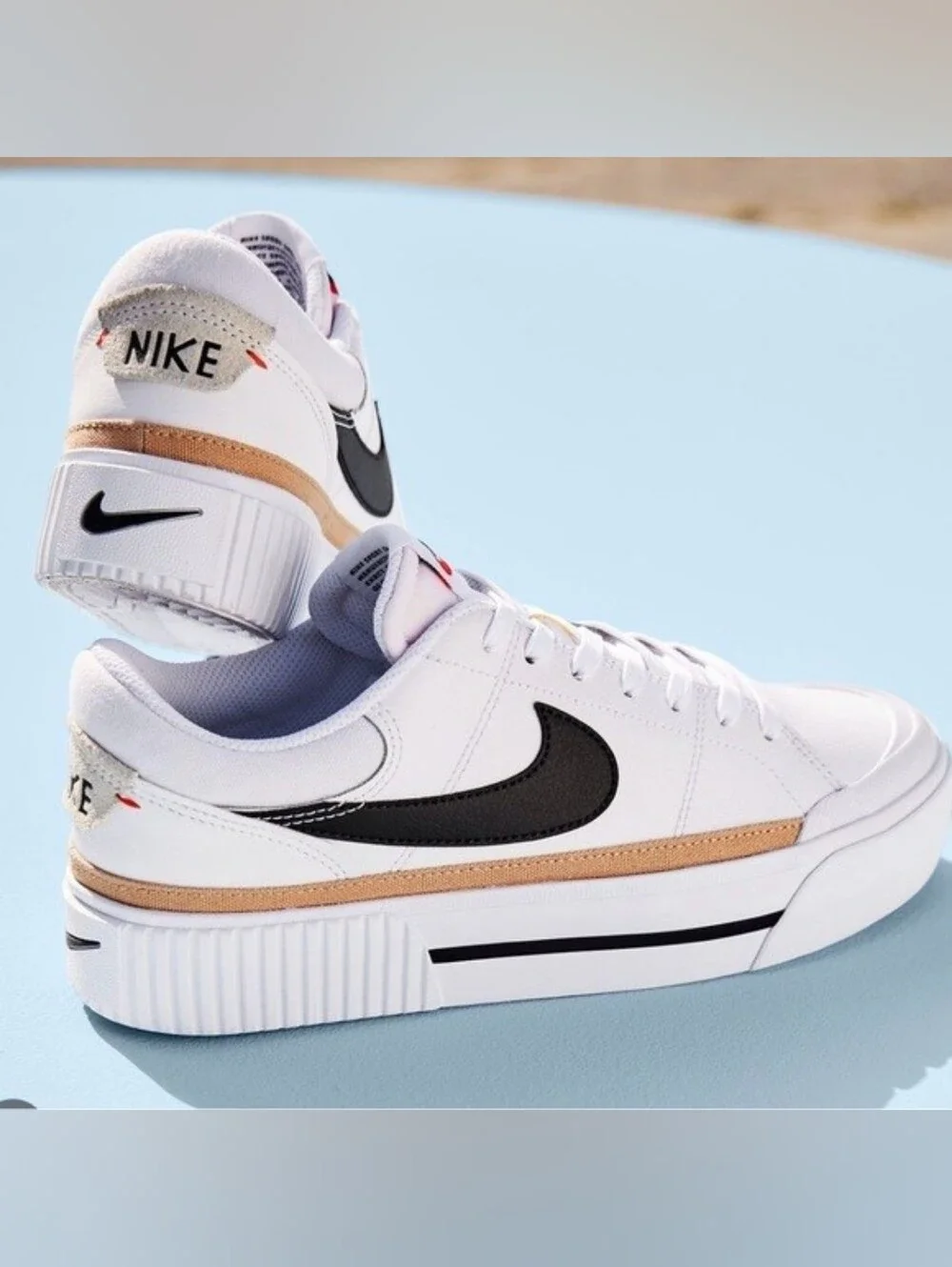 Nike Court Legacy Lift Women's White And Black Size 7.5